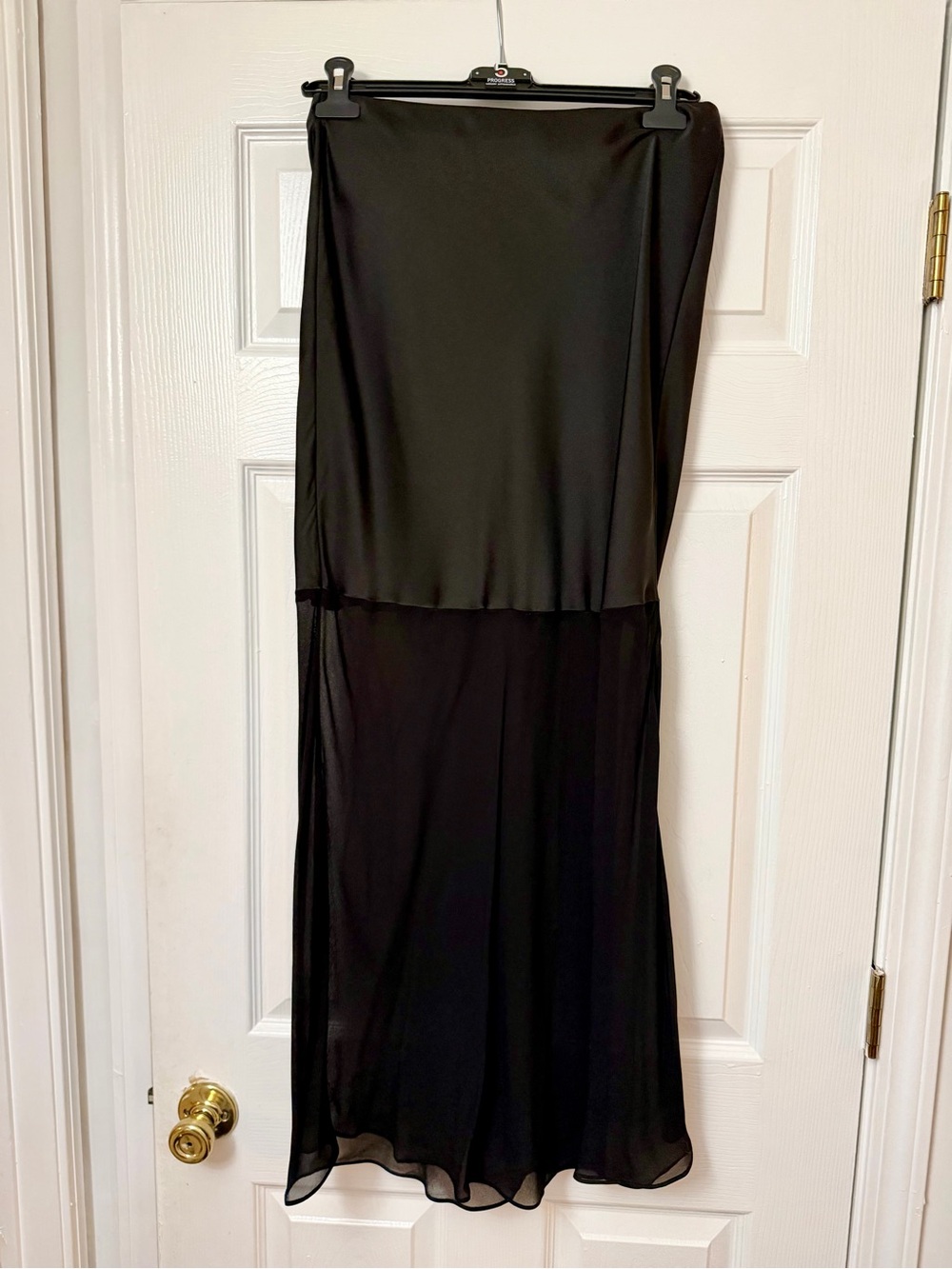 Favorite Daughter Black Silky Sheer Midi Skirt - NWOT
